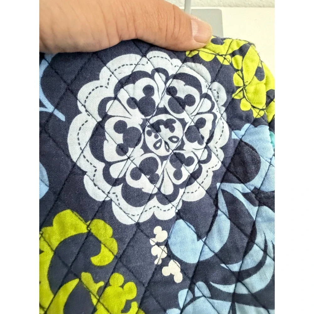 Vera Bradley x Disney Parks Where's Mickey Quilted Cosmetic Makeup Bag Blue